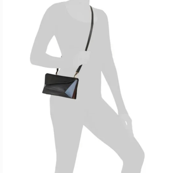 STELLA BIANCA Genuine Italian Leather Geometric Multicolor Crossbody Purse - Picture 3 of 11